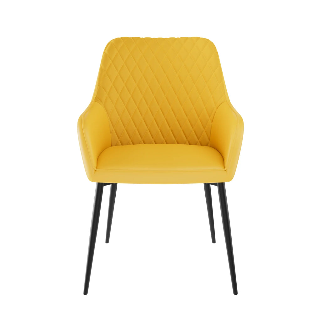 HOMAVO YZ8 2er Set Esszimmerstühle mit Armlehnen – Moderne Polsterstühle aus Stoff &amp; PU-Leder para Esszimmer &amp; Wohnzimmer