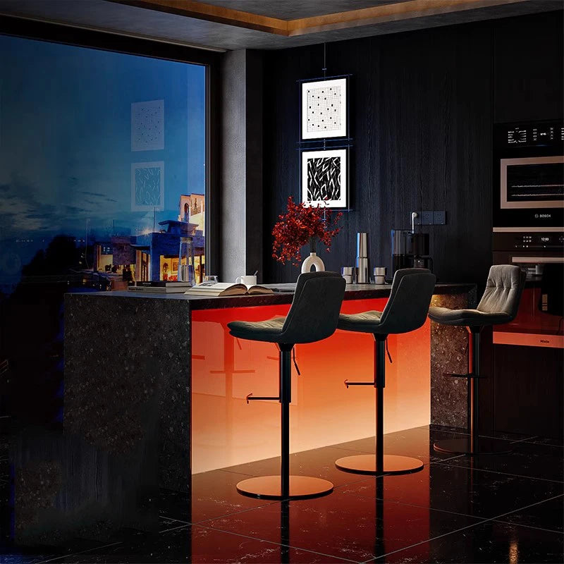 Moderner Leder-Barstuhl für Restaurant & Bar – Minimalistischer Designer Barhocker mit Rückenlehne, komfortabel & stilvoll