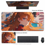 Asuka Langley XXL Anime Tapis de souris en cuir PU – Tapis de souris de jeu étanche au design Neon Genesis Evangelion
