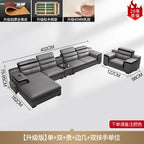 Smartes Leder-Ecksofa aus Rindsleder mit kabellosem Laden & Audio – Modernes Designer Sofa mit Massagefunktion und Stauraum