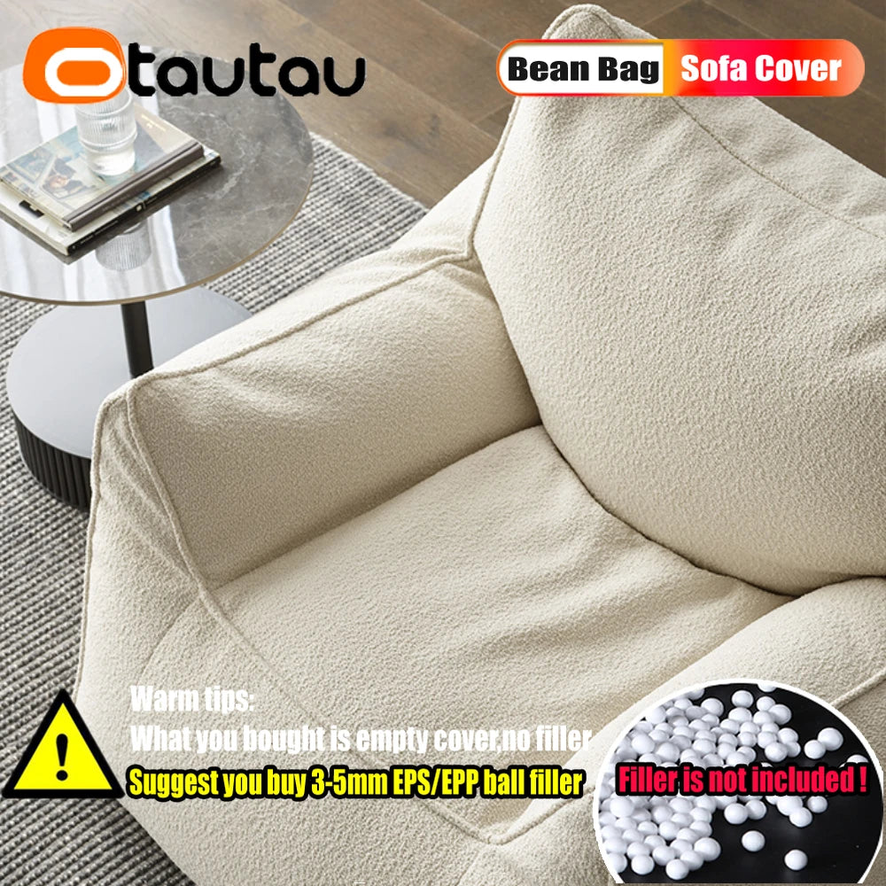 OTAUTAU Bean Bag Sofa Pouf Bezug – Outdoor & Indoor Sitzsack-Hülle ohne Füllung, wasserfester Puff Ottoman für Garten, Camping & Wohnzimmer