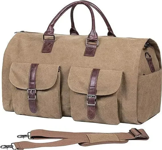 2025 Herren Business Reiseanzugtasche aus PU-Leder – Wasserdichte 2-in-1 Garment & Duffle Bag, große Handgepäck Reisetasche für Kleidung