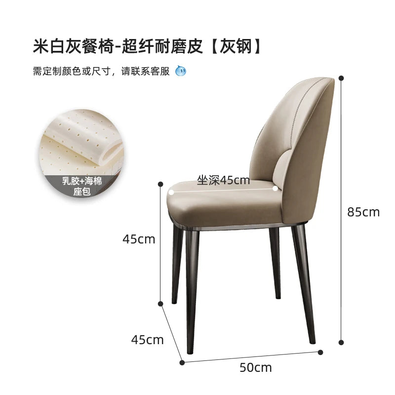 Leder Design Esszimmerstuhl – Moderner nordischer Dining Chair aus Echtleder im Light-Luxury-Stil für Zuhause & Restaurant
