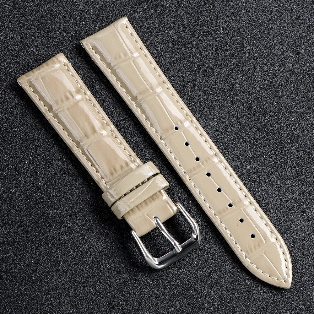 Glänzendes Leder Uhrenarmband aus Kalbsleder – Elegantes Business-Armband in 12–22mm für Damen & Herren