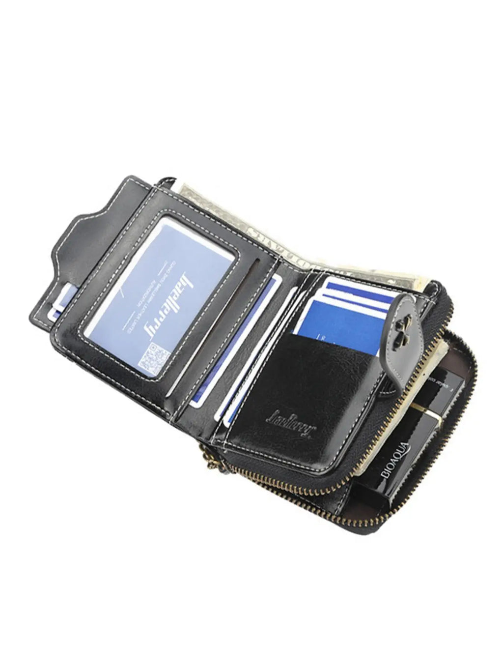 Damen Kurz-Geldbörse mit Schnalle – Europäischer & Amerikanischer Stil PU-Leder Wallet mit Reißverschluss-Münzfach