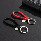 2er Set PU-Leder Schlüsselanhänger – Geflochtener Keychain &amp; Bag-Pendant mit Metallring für Damen &amp; Herren 