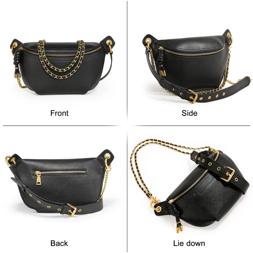 ITAMOOD Echtleder Bauchtasche für Damen – Modische Fanny Pack, Luxuriöse Designer-Gürteltasche & Trendige Crossbody Bag