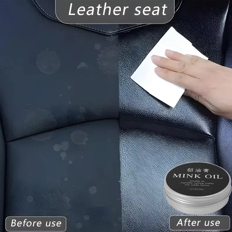 100g Lederpflege &amp; Leder Reparatur Creme mit Minköl – Intensive Lederaufbereitung für Auto, Sofa &amp; Möbel 