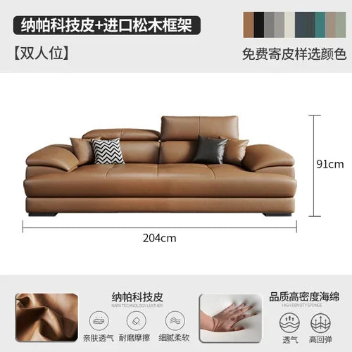 Europäisches Luxus Ecksofa aus Echtleder – Modulares L-Form Designer-Sofa for das Wohnzimmer, moderne et élégant