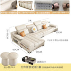 Modernes modulares Ledersofa – Ausziehbares, wasserdichtes L-förmiges Ecksofa mit Armlehne, Schlaffunktion &amp; Stauraum