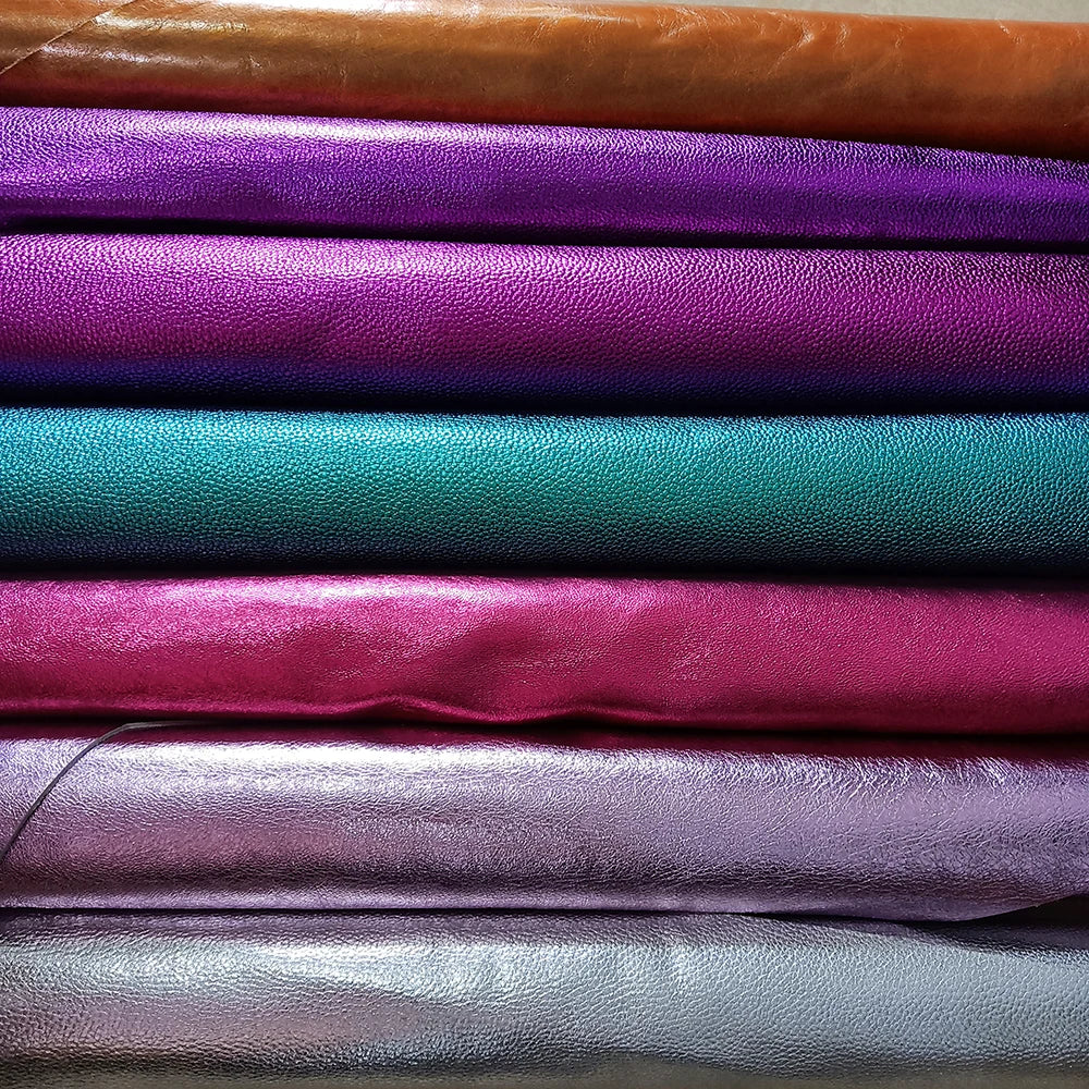 Echtleder Rindsleder Lychee-Prägung Gold & Silber – Weiches Top Layer Leder 1,1–1,4 mm für Sofa, Taschen & DIY