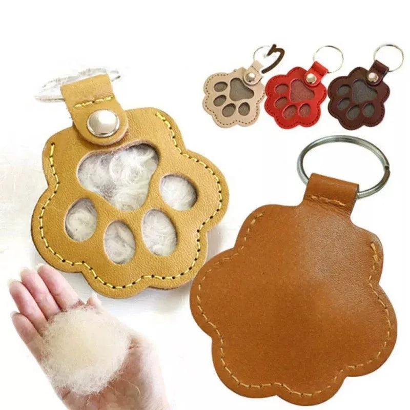 5er Set Katzenpfoten Leder Schlüsselanhänger – Niedliche Pet Hair Holder Keychains für Tierliebhaber & Geschenke