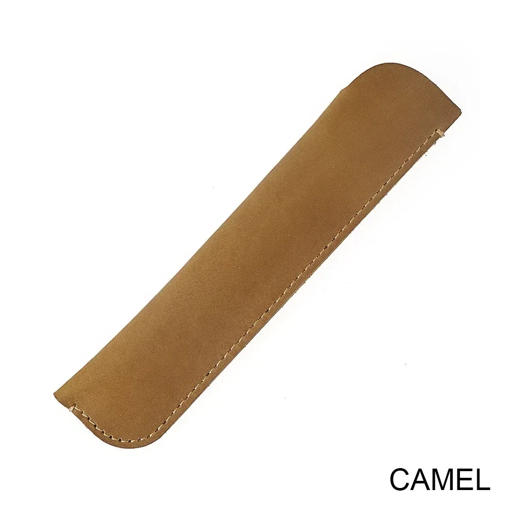 Retro Leder Stifteetui aus Echtleder – Schlichter Single Pen Holder im Vintage-Stil für Schule &amp; Büro