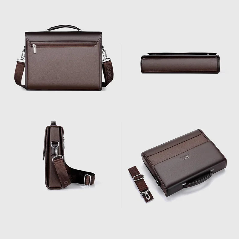 Herren Business Aktentasche aus PU-Leder – Moderne Laptop- & Dokumententasche mit Schulterfunktion, elegante Büro- & Organizer-Tasche für Männer