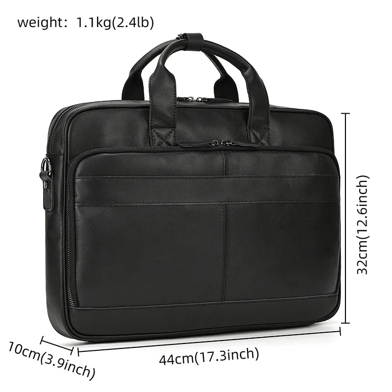 WANTING Luxus Leder Aktentasche aus echtem Rindsleder – Weiche Business Laptoptasche für 14–15,6 Zoll Laptop, elegante Schulter-Briefcase für Damen & Herren