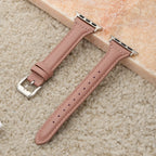 Elegante pulsera de cuero con bucle para Apple Watch de mujer – Correa de cuero de gran calidad de 38–46 mm y 49 mm para las series 1–11, SE y Ultra