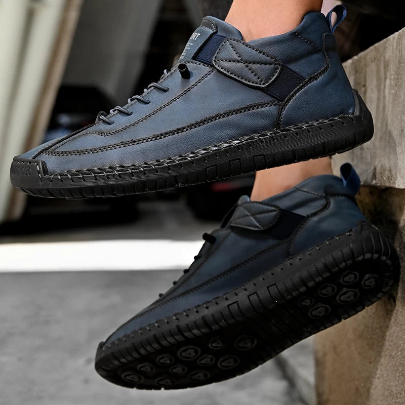 Handgefertigte Herren Loafer – Atmungsaktive Slip-On Mokassins aus Lederoptik, Bequeme Casual Schuhe in Übergrößen 