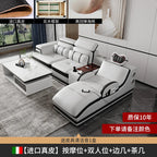 Minimalistisches Luxus Leder Ecksofa mit Massagefunktion – Modernes Designer Sofa im L-Format für stilvolle Wohnzimmer