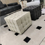 Puzzle Cube Sitzhocker aus PU-Leder – Light Luxury Ottoman & Schuhwechsel-Hocker, platzsparendes Design für Wohnzimmer & Flur