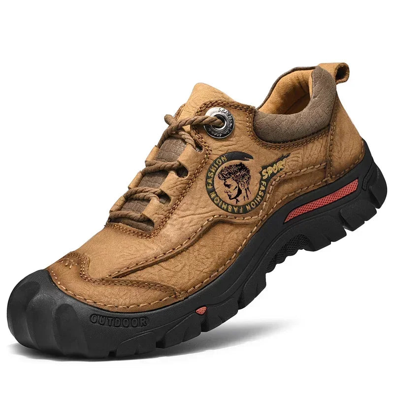 HNZPXW Herren Leder Sneaker – Atmungsaktive Sportschuhe für Alltag, Outdoor, Wandern & Reisen