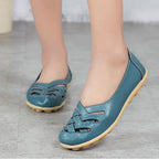 HAJINK Damen Leder Flats – Handgefertigte Loafers, Slip-On Ballerinas aus echtem Rindsleder