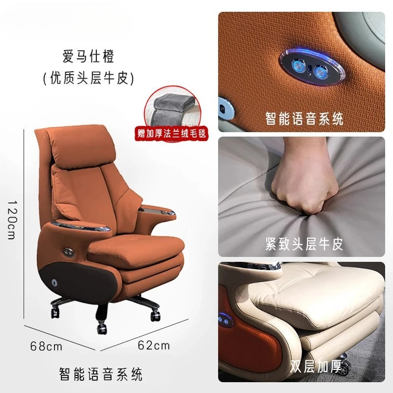 Fauteuil de direction électrique au bureau – Bureau de luxe avec fonction de massage, fonction de Liège et de hub pour bureau et bureau 