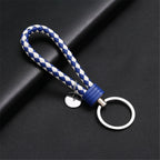 13 cm geflochtener PU-Leder Schlüsselanhänger – Farbiger Keyring für Damen &amp; Herren, modisches Auto- &amp; Taschen-Accessoire mit Metallring