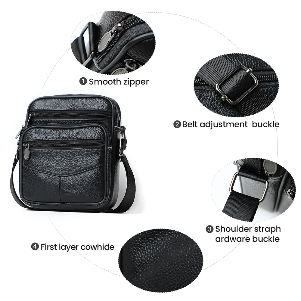 JOYIR Herren Leder Crossbody Bag – Trendige Casual Schultertasche aus Echtleder für Männer