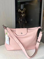 Longchamp Damen &amp; Herren Schultertasche – Grand sac fourre-tout en cuir de qualité supérieure, sacs à main et bandoulière, blanc d'eau