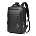 Executive PU-Leder Rucksack für Herren – USB-Ladefunktion, Business & Office Laptop-Backpack, Reisetasche