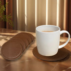 Leder Untersetzer für Getränke – Handgefertigte Leder Coasters (1/3/5 Stück) in Braun, stilvoller Tischschutz für Kaffee, Tee & Wasser