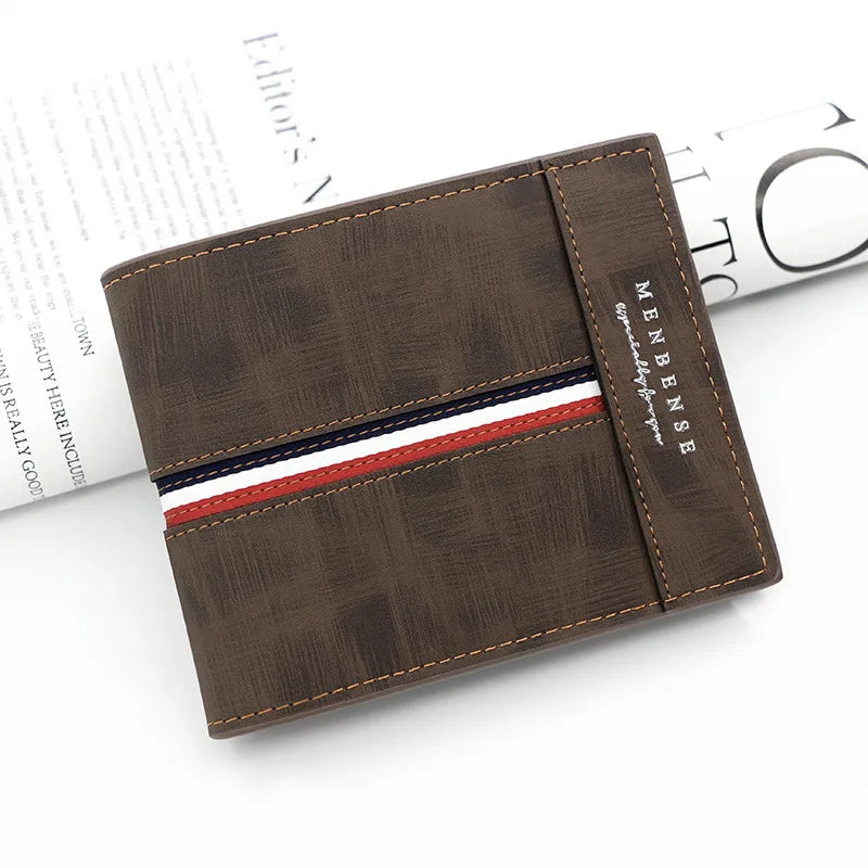 Luxury Slim Herren Geldbörse – PU Leder Kurzbörse mit Kartenfächern, Münzfach & Kompaktem Design für Alltag