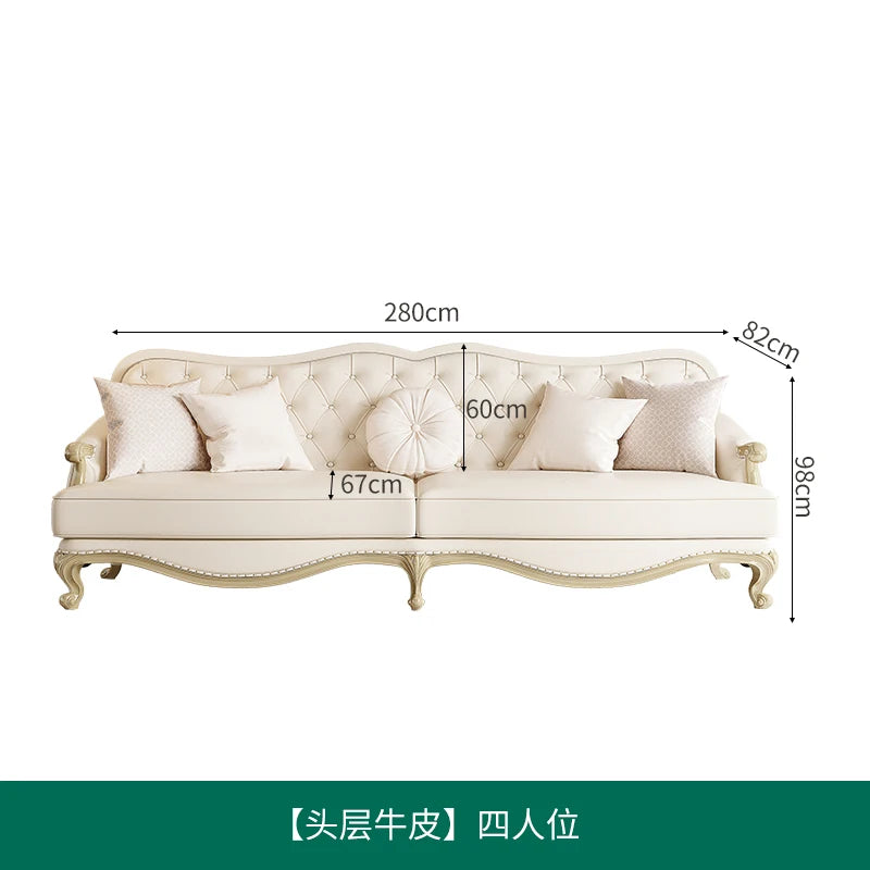 Amerikanisches Light-Luxury Ledersofa – Moderne französische Wohnlandschaft aus echtem Leder, europäisches Ecksofa für stilvolle Wohnzimmer