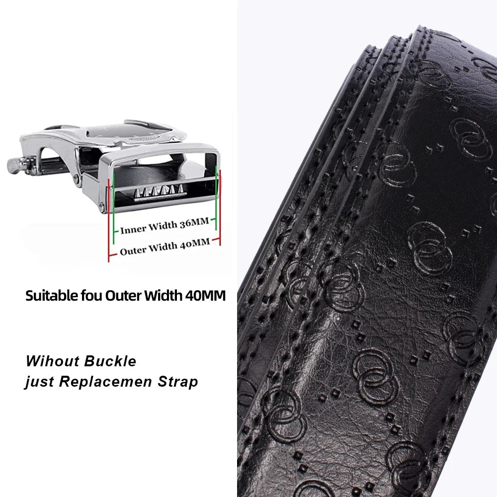 Großer Ledergürtel ohne Schnalle – Premium Echtleder-Riemen für Automatikschließen