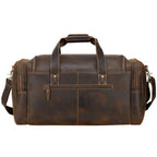 QINGWU Bolsas de cuero grandes para hombres – Vintage Weekender aus echtem Crazy Horse Rindsleder mit Schuhfach 