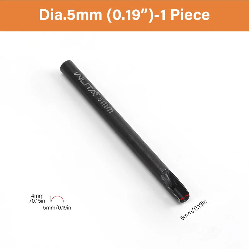 WUTA Basic Series Lederstanzen Set 5–11 tlg. – Halbmond- & Eckenstanzer aus Carbonstahl für Gürtel, Taschen & Riemenenden