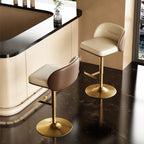 Moderner Barstuhl aus Leder & Metall – Minimalistischer Design-Barhocker in Weiß-Creme für Küche, Bar & Restaurant