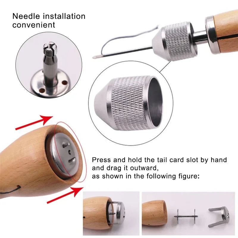 8-teiliges DIY Leder Nähset – Handnäh-Werkzeug für Kantenstich, Gürtel, Schuhe & Canvas-Reparatur