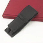 Luxuriöses Schwarzes Leder Stifteetui – Doppeltes Pen Case aus Echtleder für Füllfederhalter & Schreibgeräte | Elegantes Büro- & Schulaccessoire