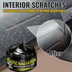 Agent de réparation de plastique automobile – Kristallklarer Leder- &amp; Innenraum-Erneuerungswachs für Auto, Tiefschwarzer Glanz &amp; Schutz