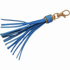 Edler Leder Quasten Schlüsselanhänger mit Karabinerhaken – Eleganter Tassel Keychain & Taschenanhänger in Goldoptik für Damen