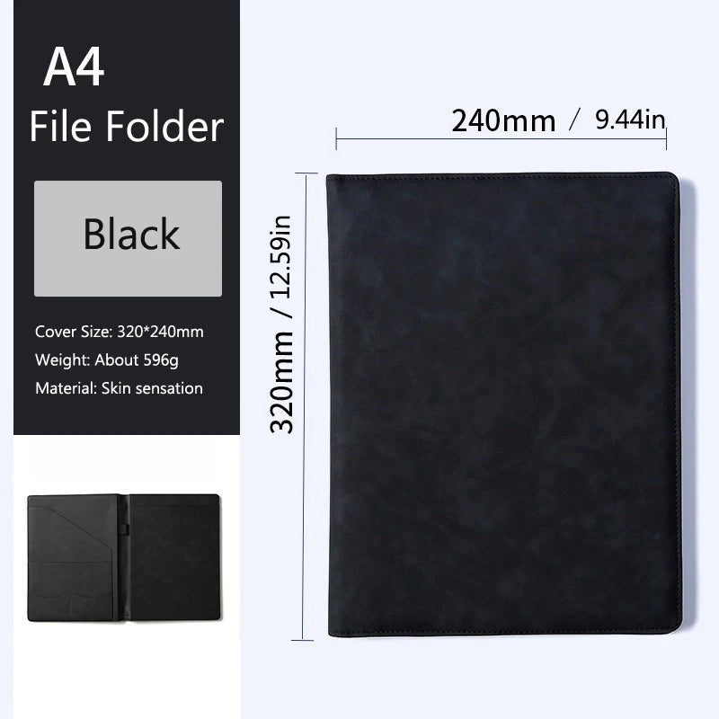 Braune Leder A4 Business Padfolio Mappe – Executive Dokumentenmappe mit Magnet-Clip &amp; Kartenfächern 