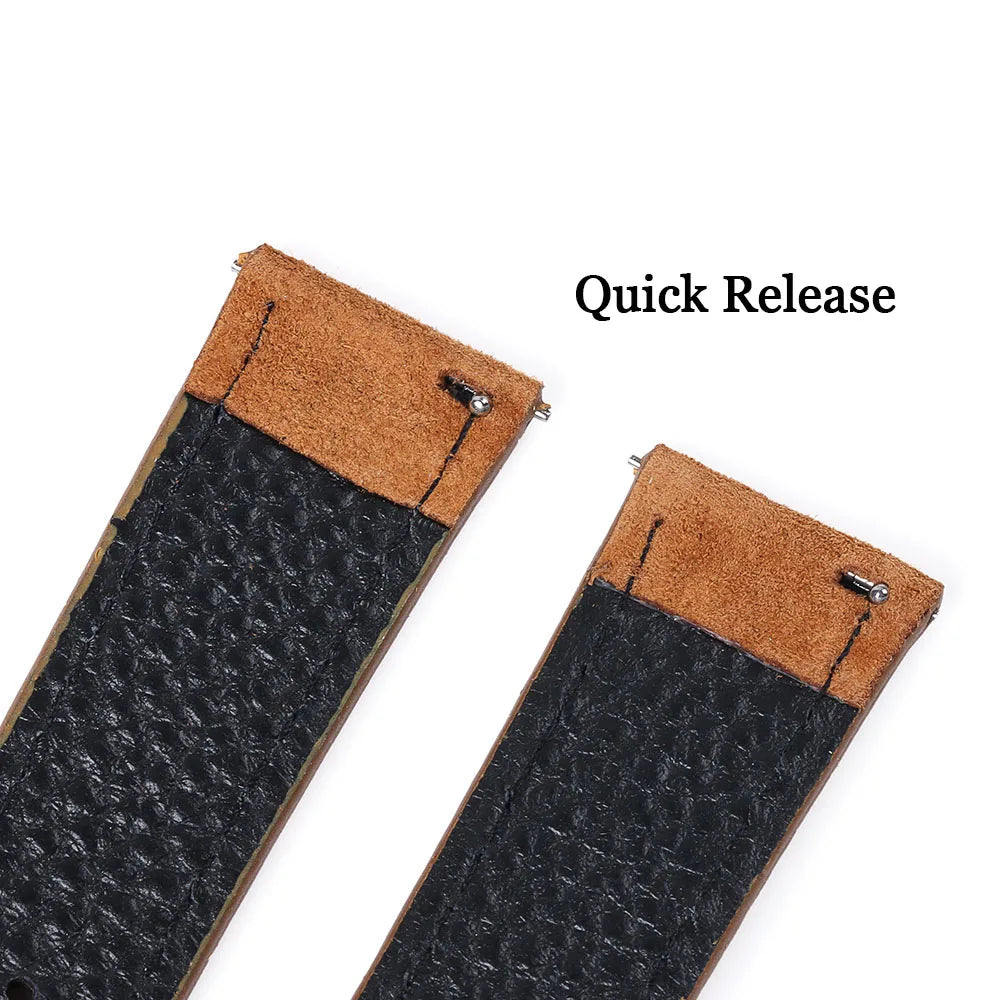 Vintage Uhrenarmband aus echtem Wildleder – Handgenähtes Suede Leder Watchband 18–24 mm für Seiko, Huawei & klassische Armbanduhren
