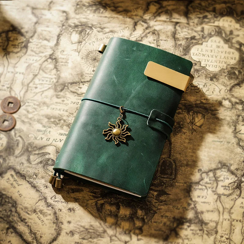 Hochwertiges Leder Traveler Notebook – Handgefertigtes Vintage Tagebuch & Organizer aus Rindsleder