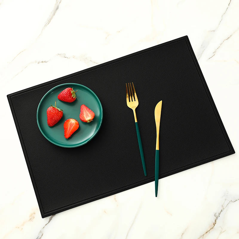 PU Leder Platzsets rund oder rechteckig (4/6 Stück) – Wasserdichte & hitzeisolierende Tischsets im europäischen Stil für Hotel, Restaurant & Zuhause