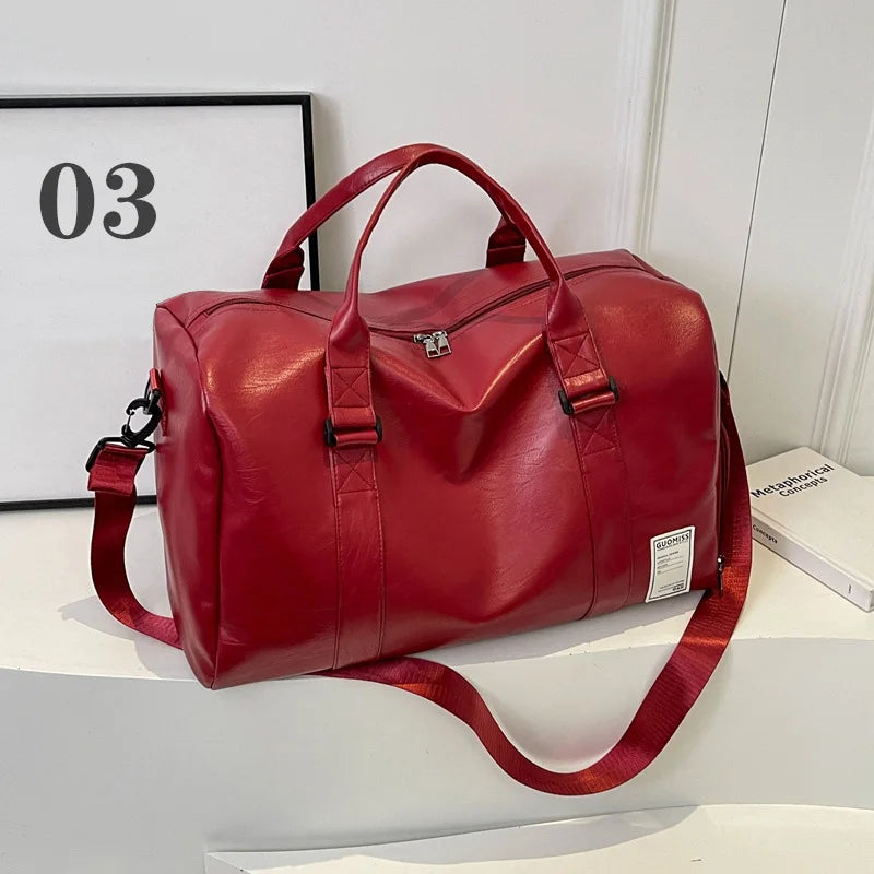 Modische Leder Duffle Bag mit Schuhfach – Vielseitige Reise-, Sport- & Fitness Tasche für Damen und Herren