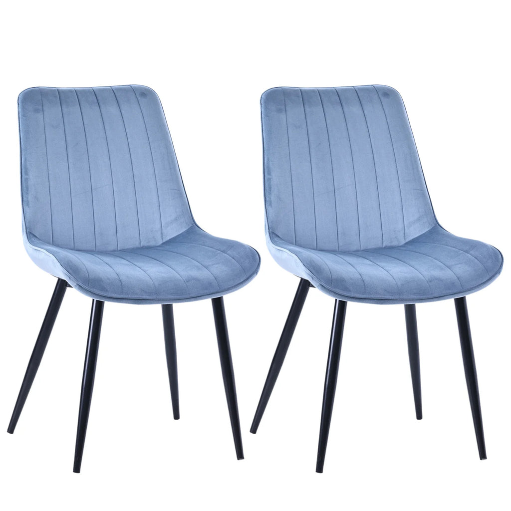 HOMAVO YZ1 Esszimmerstühle 2er-Set – Moderne Design-Stühle aus Samt oder PU-Leder mit Rückenlehne & Metallgestell für Küche, Wohn- & Arbeitsbereich