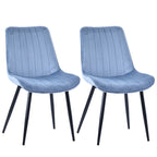 HOMAVO YZ1 Esszimmerstühle 2er-Set – Moderne Design-Stühle aus Samt oder PU-Leder mit Rückenlehne & Metallgestell für Küche, Wohn- & Arbeitsbereich