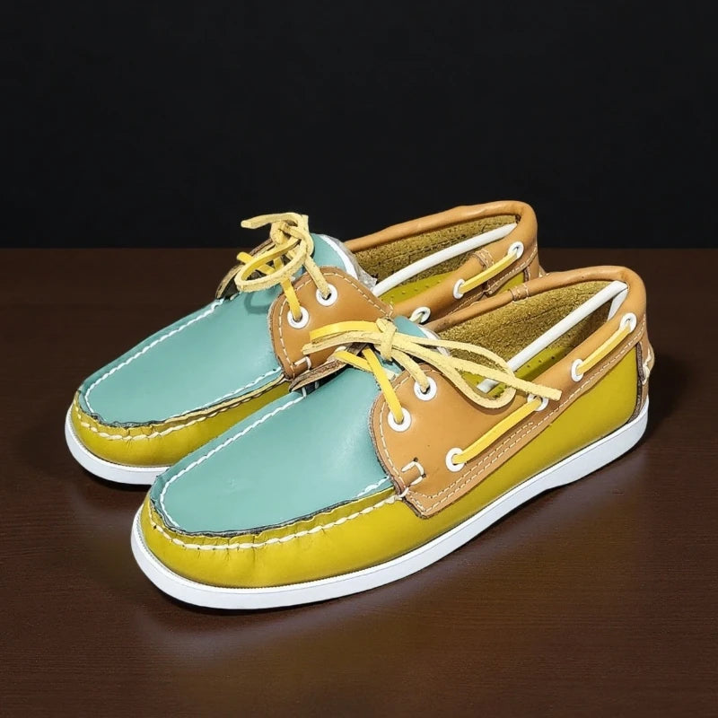 Herren Echtleder Loafer & Mokassins – Handgefertigte Driving Shoes aus Rindsleder, Klassische Bootsschuhe für Freizeit & Alltag