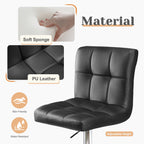 JHK Barhocker 2er Set aus PU-Leder – Gepolsterte Thekenhocker mit Komfort-Rückenlehne & zertifiziertem Gaslift